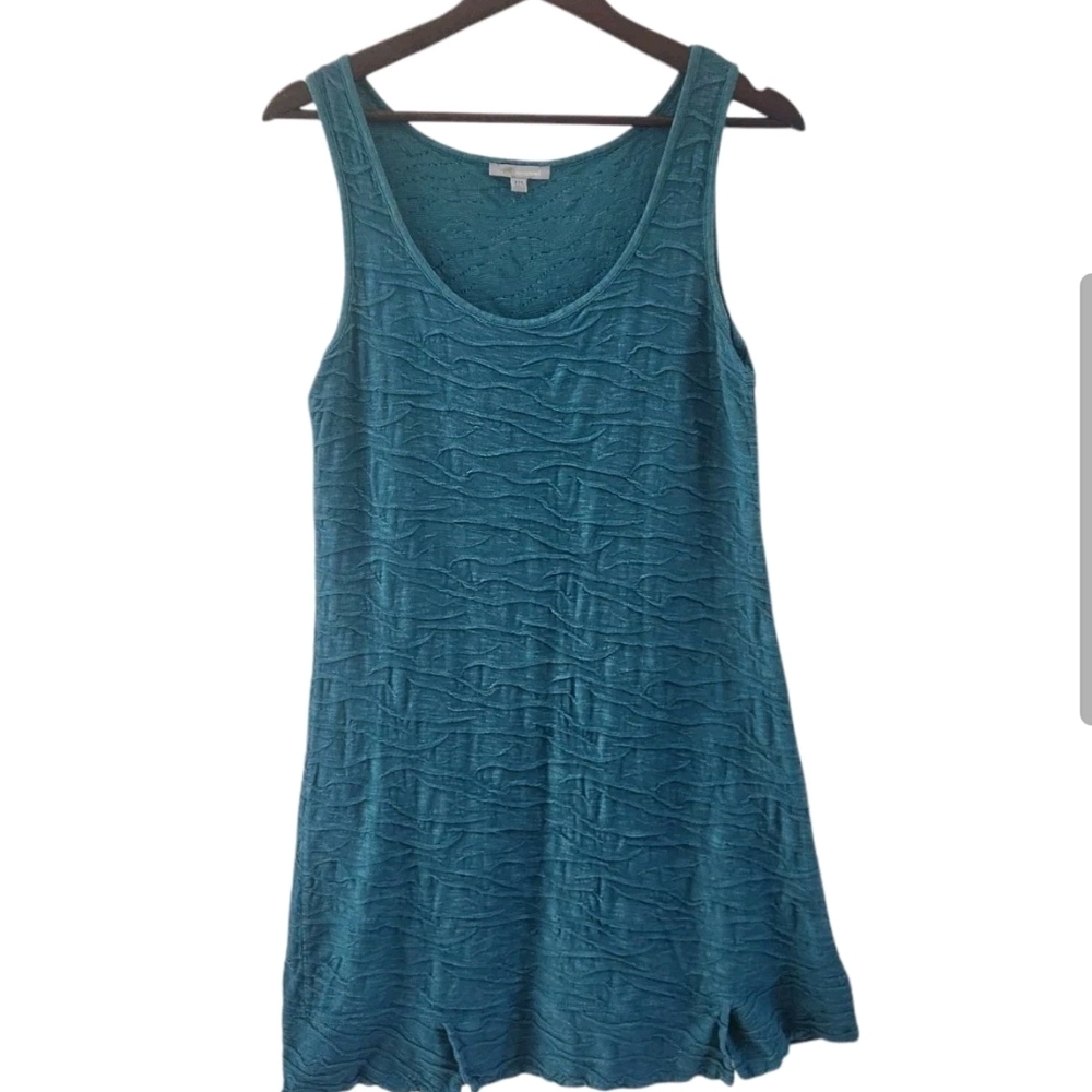 Horny Toad Teal Blue Samba Wave Tank Dress Athletic Organic Cotton Womens Size M